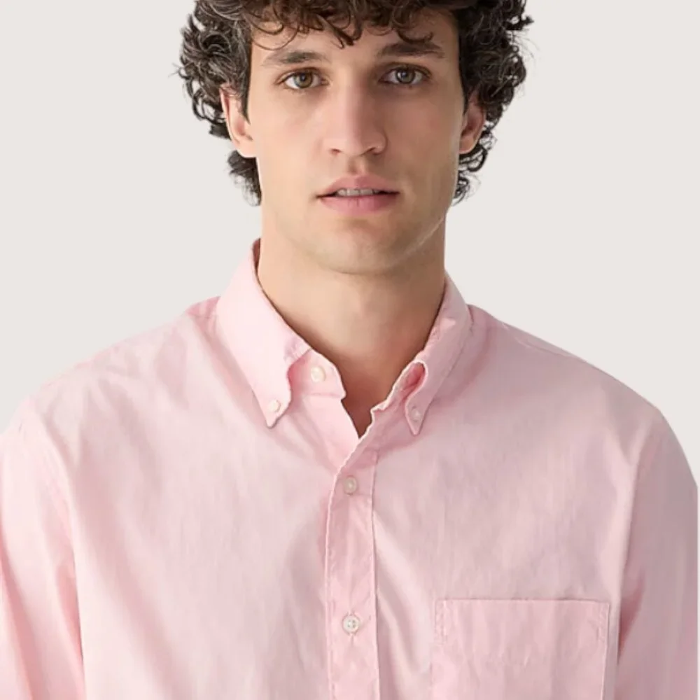 J. CREW Men's EUC Slim Untucked Organic Cotton Poplin Shirt Stretch‎ | Size S